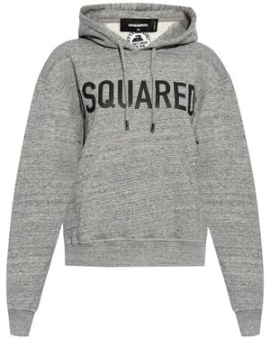 DSquared² Logo-Print Hoodie - Grey