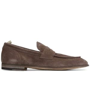 Officine Creative Scalloped-Detail Penny-Strap Loafers - Brown