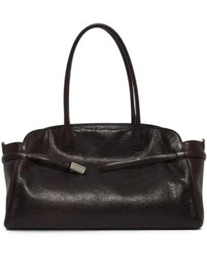 Orciani Large Aura Lagoon Embossed-Leather Tote Bag - Black