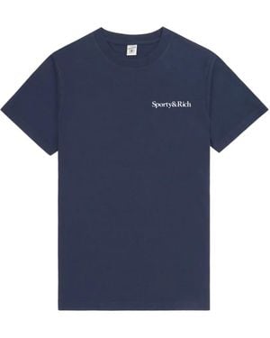 Sporty & Rich Camiseta Con Logo De Manga Corta - Azul
