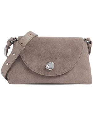 Coccinelle Nikla Suede Leather Shoulder Bag - Gray