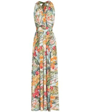 Lygia & Nanny Vestido con estampado floral y cuello halter - Metálico