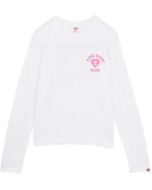 AAPE BY A BATHING AP Apee Baby Club Mini Heart Logo T-Shirt - White