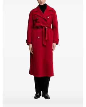 Pedro Del Hierro Madrid Belted Double-Breasted Coat - Red
