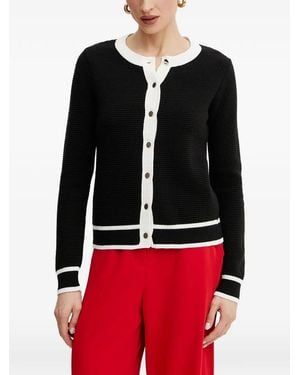 Morgan Ribbed Button-Down Cardigan - Red