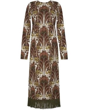 Cara Cara Fringe-Trimmed Midi Dress - Natural