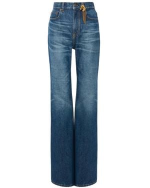 Chloé Charm-Detail Jeans - Blue