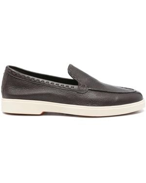 Santoni Leather Loafers - Grey