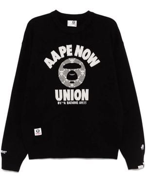 Aape By A Bathing Ape Pullover Mit Moonface-Logo - Schwarz