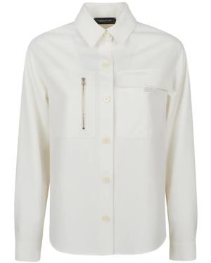 Fabiana Filippi Zip-Pocket Flap-Pocket Shirt - White