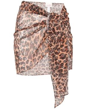 MC2 Saint Barth Sery Leopard-Print Paisley-Pattern Sarong - Pink