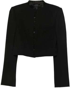 Tom Ford Button-Up Cropped Jacket - Black