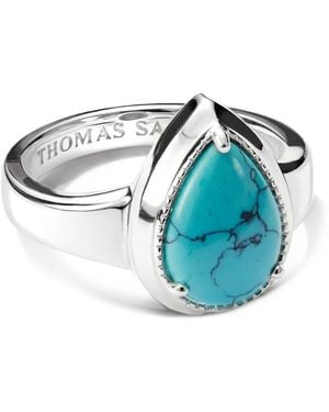 Thomas Sabo Anillo Elyndra Con Efecto De Turquesa - Azul