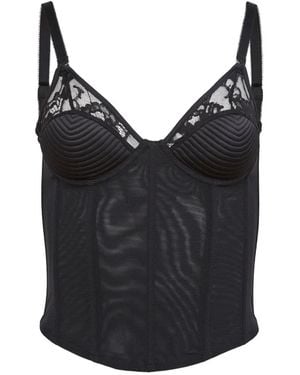 Fleur du Mal Sujetador Bustier De Encaje - Negro