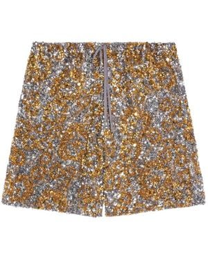 Dries Van Noten Sequined Shorts - Brown