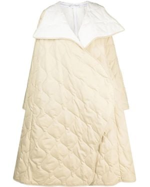 Niccolò Pasqualetti Asymmetric Diamond-Quilted Coat - Natural