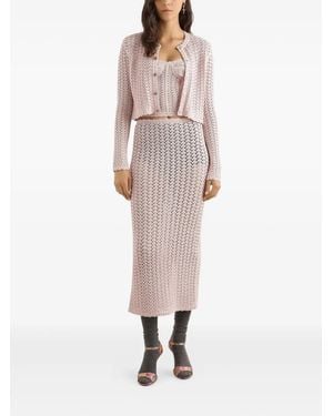 Dolce & Gabbana Crochet-Knit Corset Top - Pink