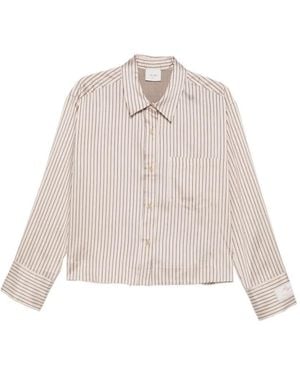 Alysi Vertical-Stripe Chest-Pocket Shirt - Natural