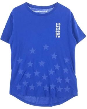 Chrome Hearts Vertical-Logo Graphic T-Shirt - Blue