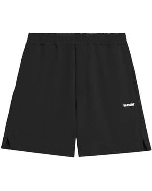 Barrow Logo Side-Slit Shorts - Black