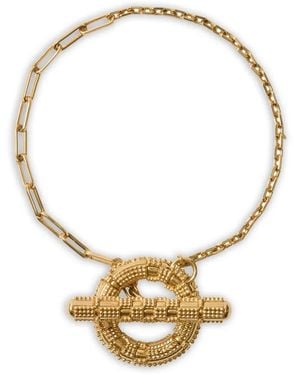 Burberry Check Granulation Vergulde Armband - Metallic