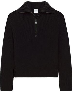 Courreges Maglione Con Zip - Nero