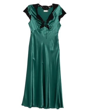 RIXO London Amari Lace-Trimmed Satin Dress - Green