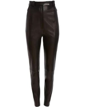KHAITE Waylin Pintucked High-Waisted Pants - Black