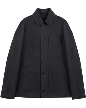 Slowear Patch-Pocket Cotton Shirt Jacket - Blue
