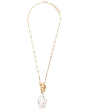 Chloé Collier À Pendentif En Céramique À Fleurs - Blanc