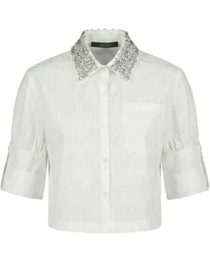 Toccin Zadie Crystal-Embellished Crop Shirt - White