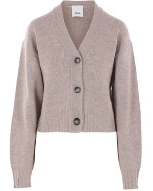 Allude ボタンディテール カーディガン - ナチュラル