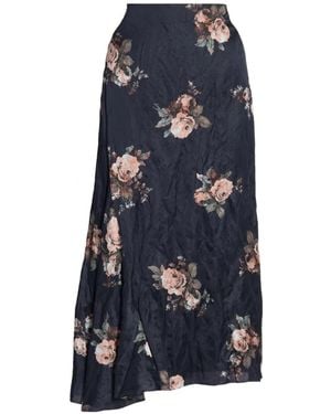 Erdem Floral-Print Asymmetric Midi Skirt - Blue