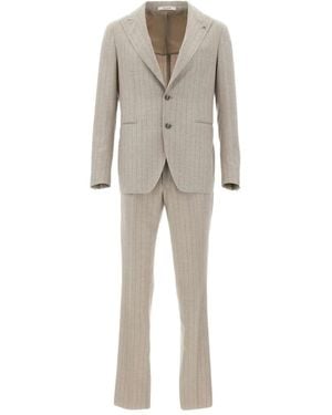 Tagliatore Pinstripe Single-Breasted Suit - Natural