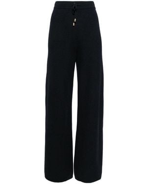 N.Peal Cashmere Honeycomb Knit Trousers - Black