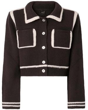 Pinko Merino Wool Jacket With Contrasting Edges - Black