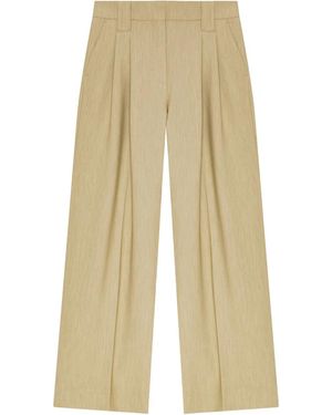 Ganni Appliqué Palazzo Trousers - Natural