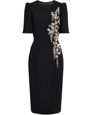 Jenny Packham Roma Embellished Midi Dress - Black