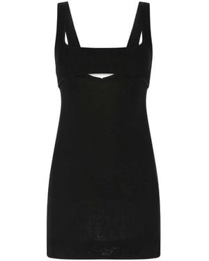 Saint Laurent Cut-Out Sleeveless Mini Dress - Black