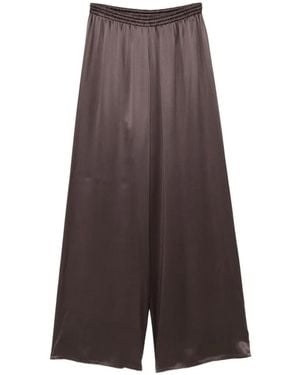 Dusan Satin-Finish Palazzo Trousers - Brown