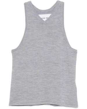 EMERSON RENALDI Sleeveless V-Neck T-Shirt - Grey