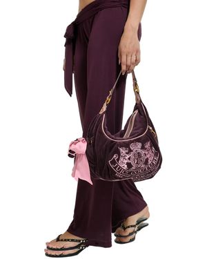Juicy Couture Winetasting Crest Velour Tote Bag - Purple