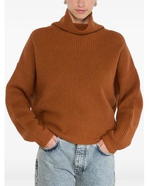 Isabel Marant Brooke Ribbed-Knit Roll-Neck Sweater - Brown