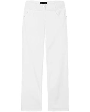 Luisa Cerano Double-Waistband Jeans - White