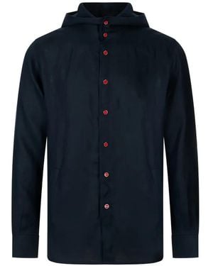 Kiton Chemise Boutonnée À Capuche - Blue