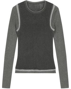 JNBY Paneled Long-Sleeve T-Shirt - Gray