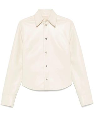Nanushka Faux-Leather Shirt Jacket - White
