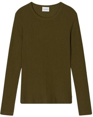 Closed Crewneck Long Sleeve Top - Green