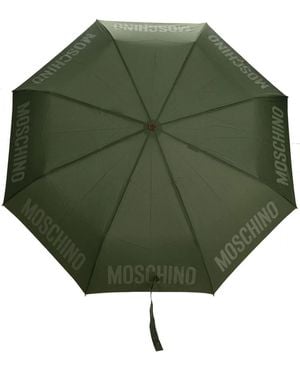 Moschino Logo-Print Compact Umbrella - Green