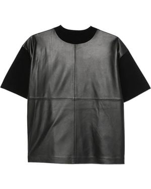 Max Mara Mstsegale Short-Sleeve Leather T-Shirt - Black